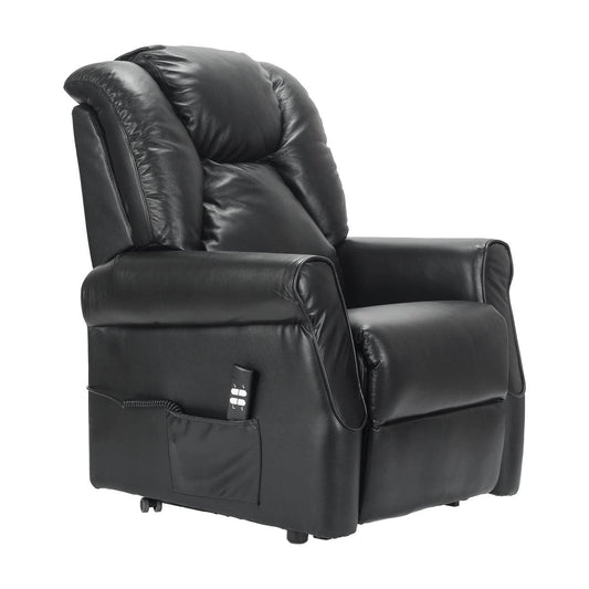 Angela2 in pelle Poltrona Relax Alzapersona 2 motori 2 ruote Detraibile 19%
