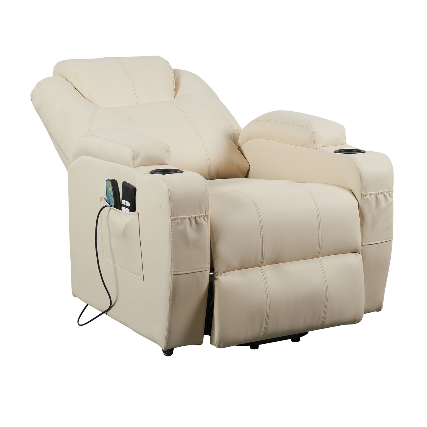 Berlin2 Poltrona Relax Elettrica 2 motori Vibromassaggio Detraibile 19% Kit 4 ruote similpelle