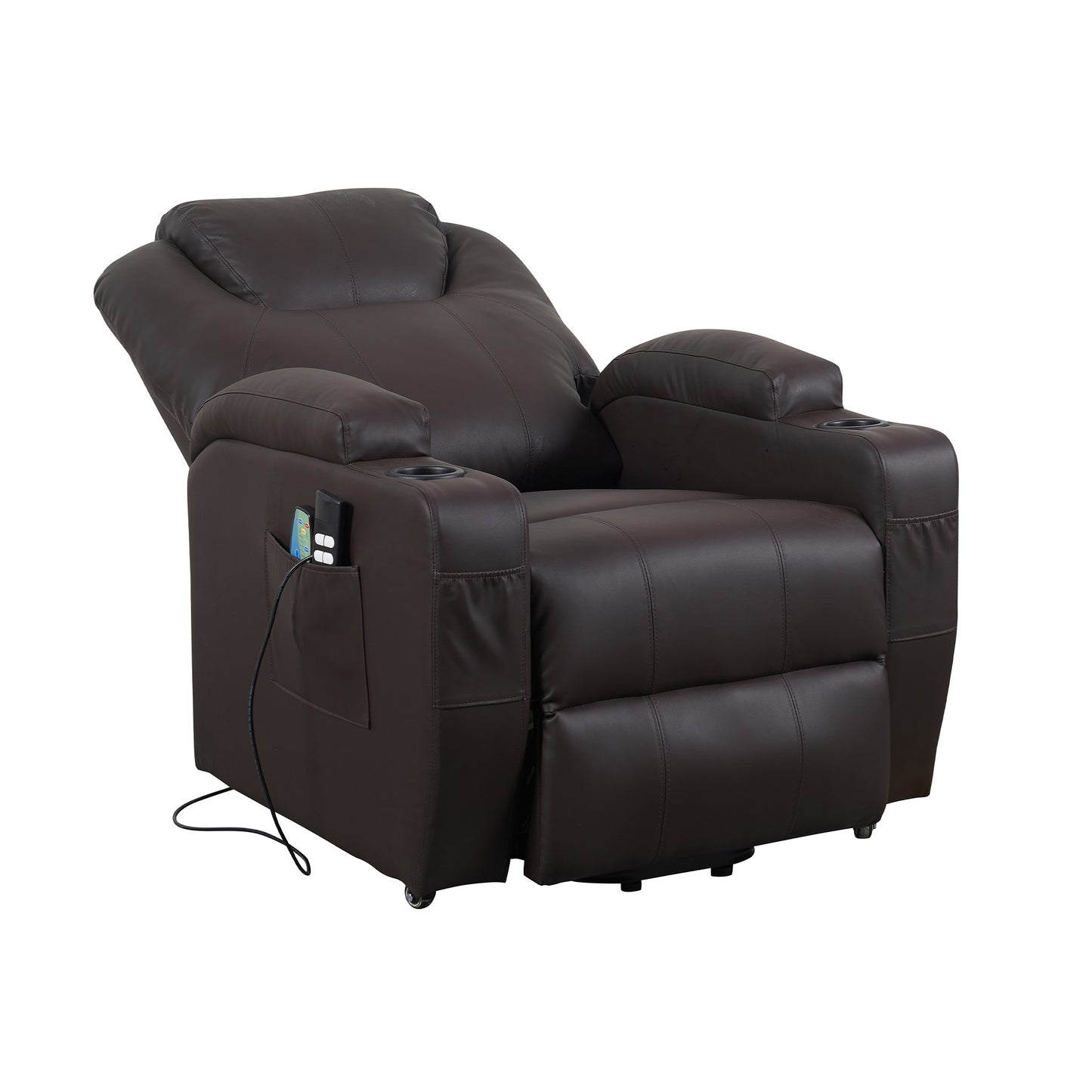Berlin2 Poltrona Relax Elettrica 2 motori Vibromassaggio Detraibile 19% Kit 4 ruote similpelle
