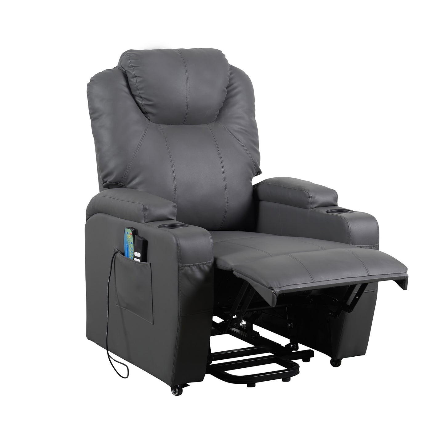 Berlin2 Poltrona Relax Elettrica 2 motori Vibromassaggio Detraibile 19% Kit 4 ruote similpelle
