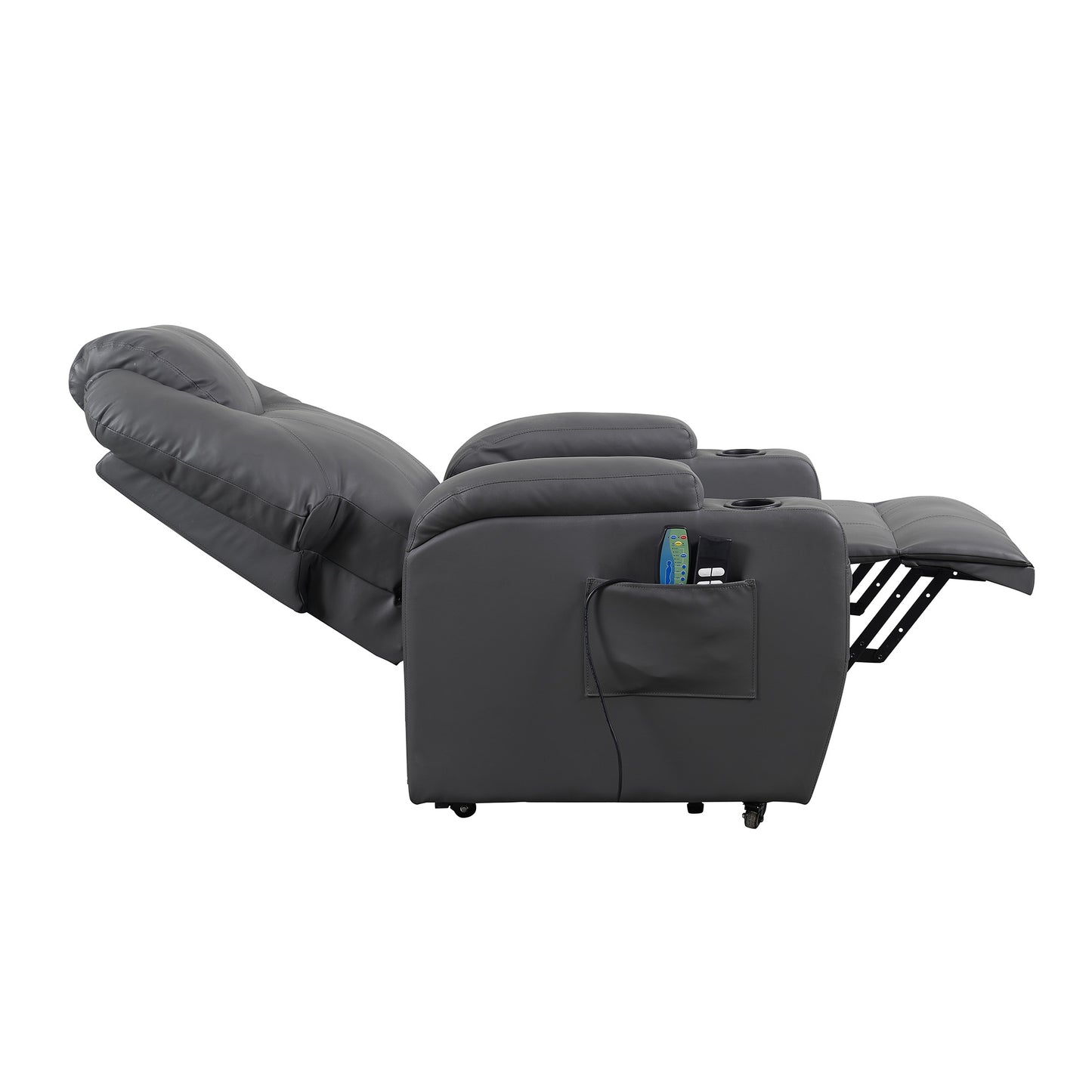 Berlin2 Poltrona Relax Elettrica 2 motori Vibromassaggio Detraibile 19% Kit 4 ruote similpelle