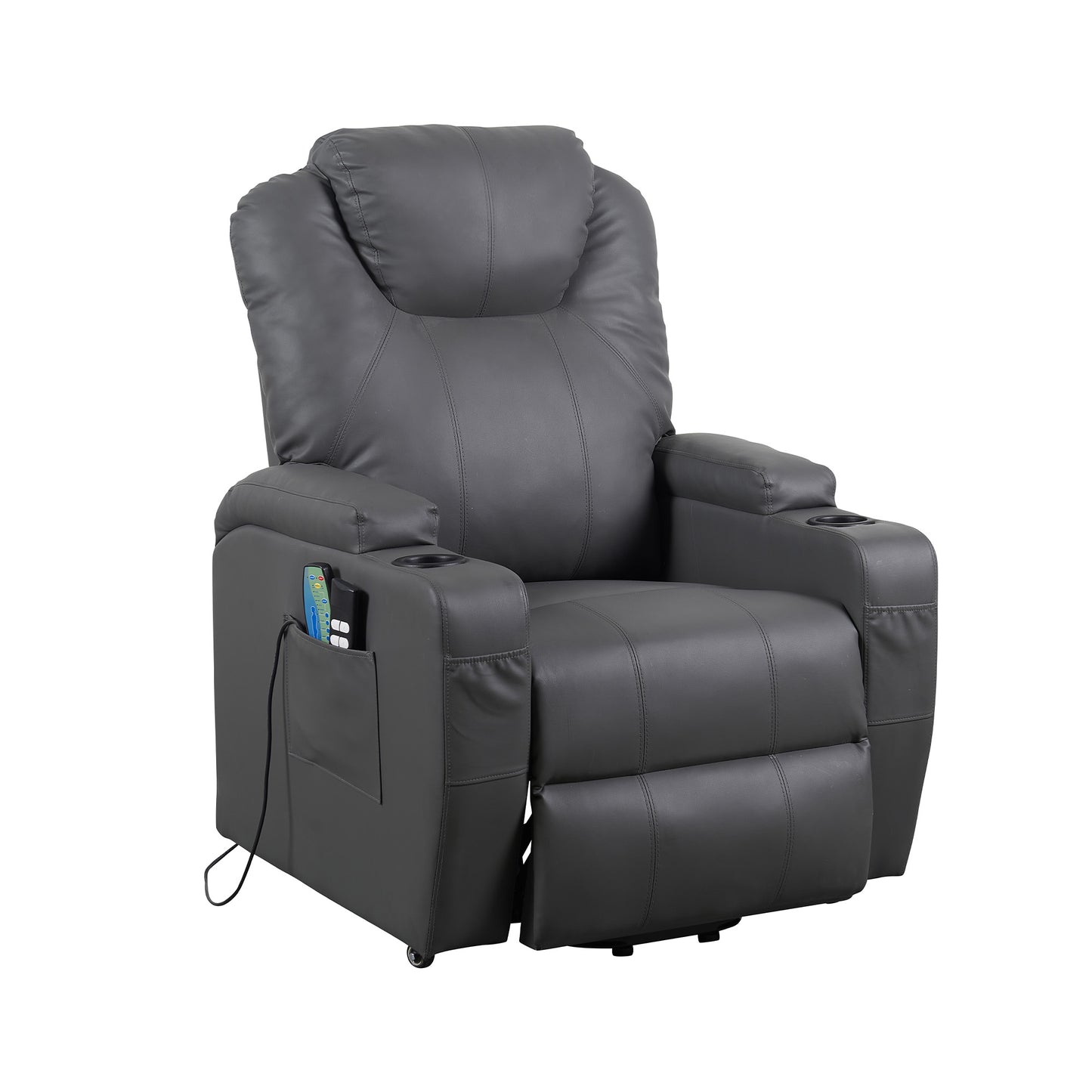 Berlin2 Poltrona Relax Elettrica 2 motori Vibromassaggio Detraibile 19% Kit 4 ruote similpelle