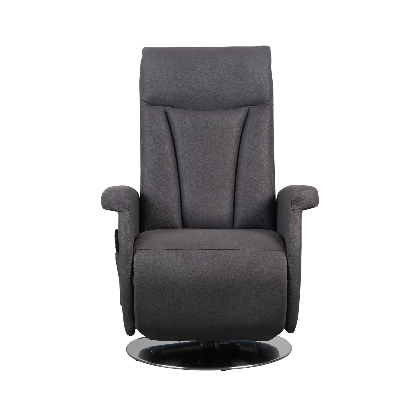 Elena2 Poltrona Relax design moderno 2 motori base d'acciaio girevole tessuto effetto pelle