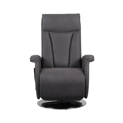 Elena2 Poltrona Relax design moderno 2 motori base d'acciaio girevole tessuto effetto pelle