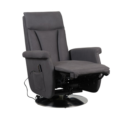 Elena2 Poltrona Relax design moderno 2 motori base d'acciaio girevole tessuto effetto pelle