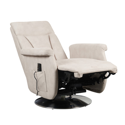 Elena2 Poltrona Relax design moderno 2 motori base d'acciaio girevole tessuto effetto pelle