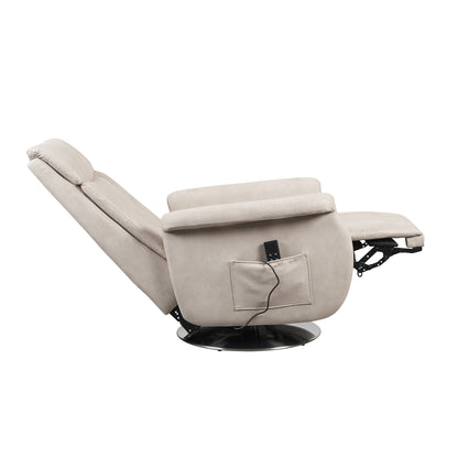 Elena2 Poltrona Relax design moderno 2 motori base d'acciaio girevole tessuto effetto pelle