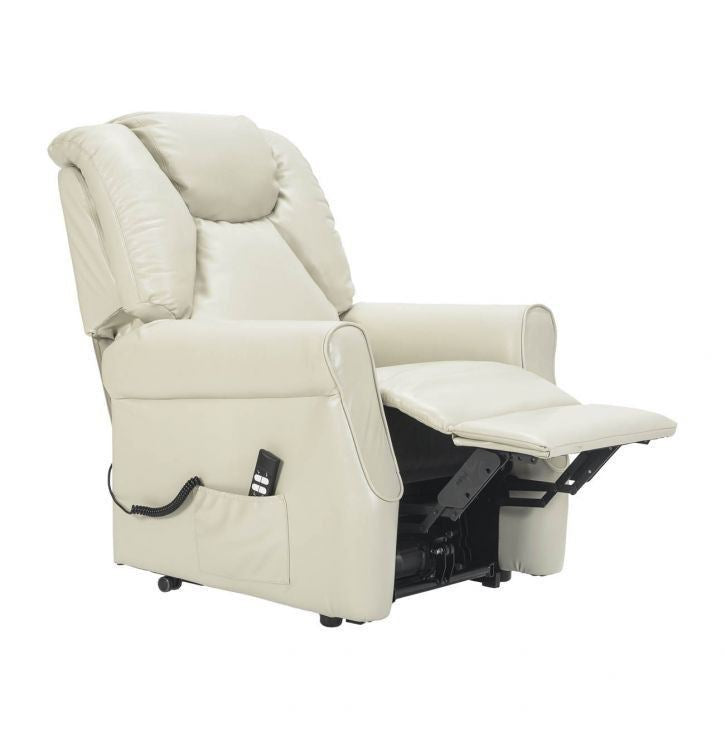 Angela2 in pelle Poltrona Relax Alzapersona 2 motori 2 ruote Detraibile 19%