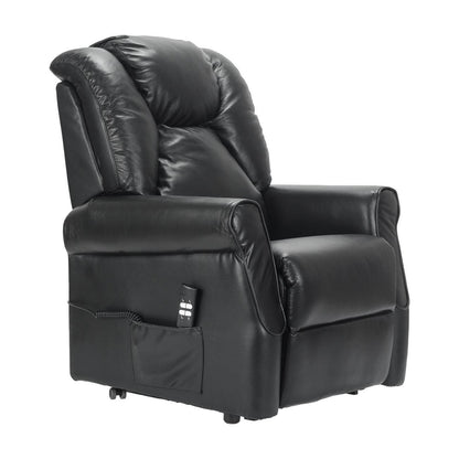 Angela2 in pelle Poltrona Relax Alzapersona 2 motori 2 ruote Detraibile 19%